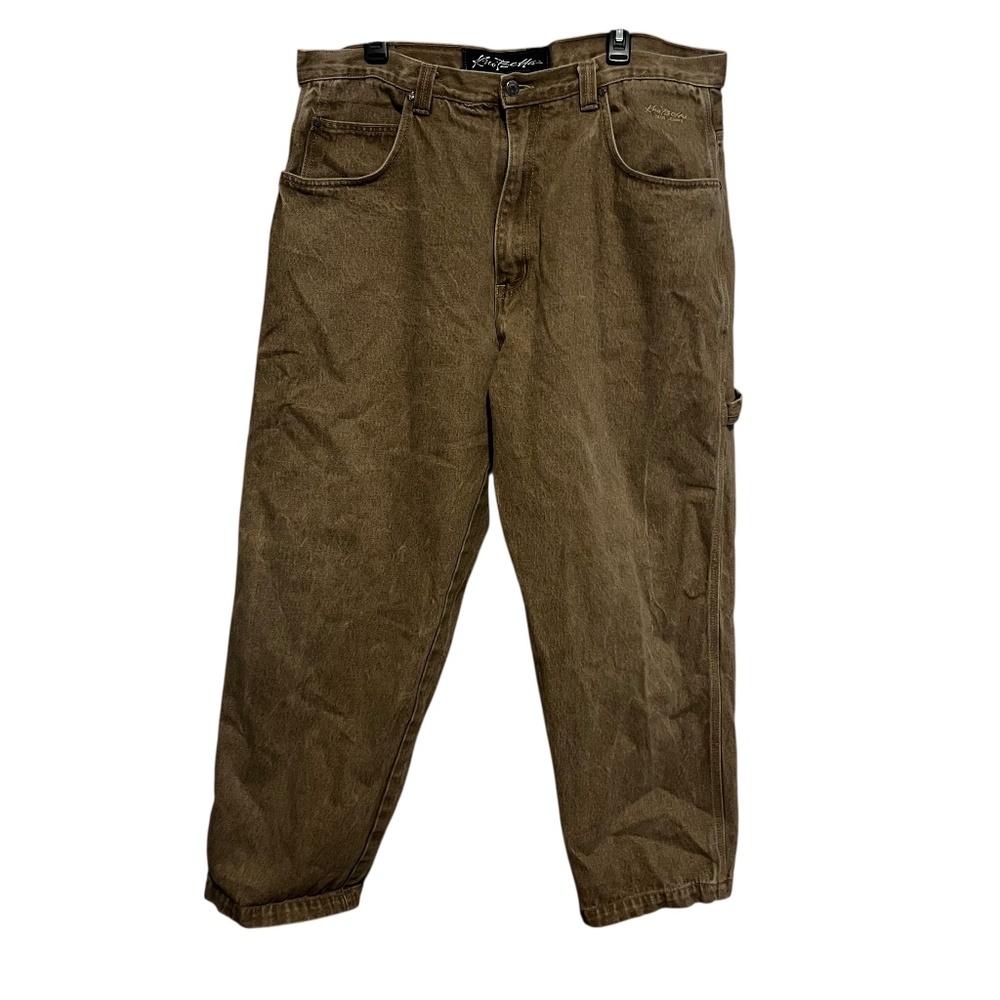 VTG Kno Betta Brown Denim Baggy Y2K 90s Loose Fit Carpenter Jeans Size 42x30